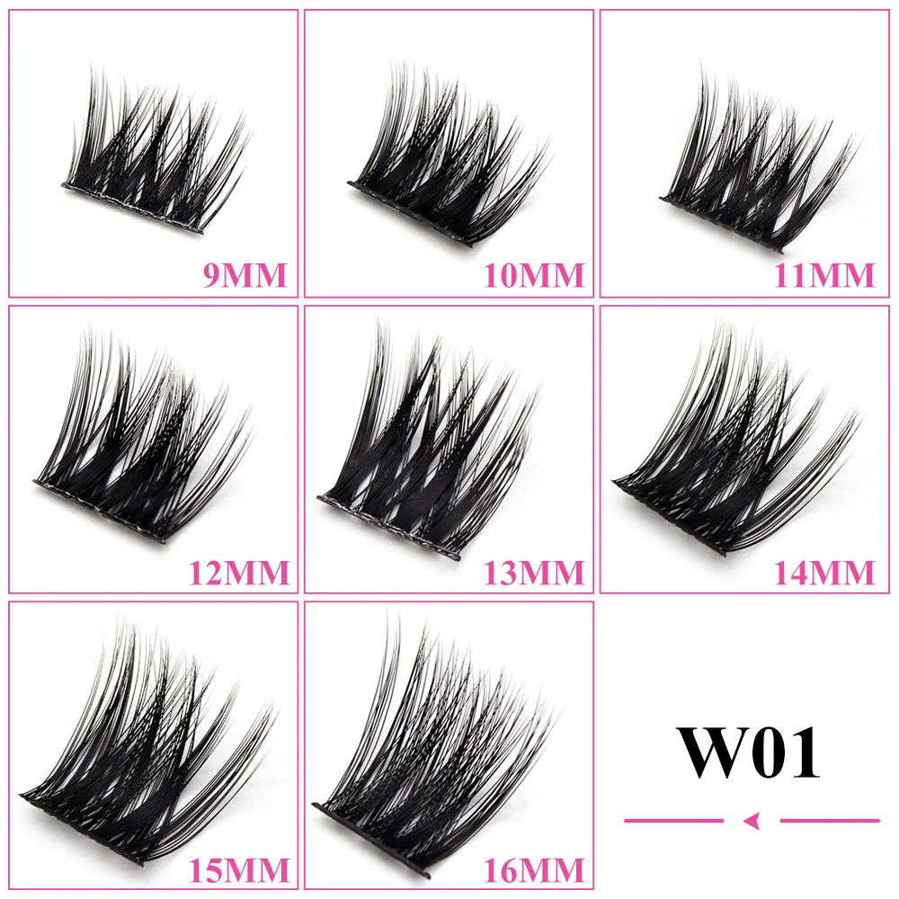 New Russian 3D fluffy natural segmented eyelashes bundle false extension eyelashes DIY natural independent eyelashes makeup tool