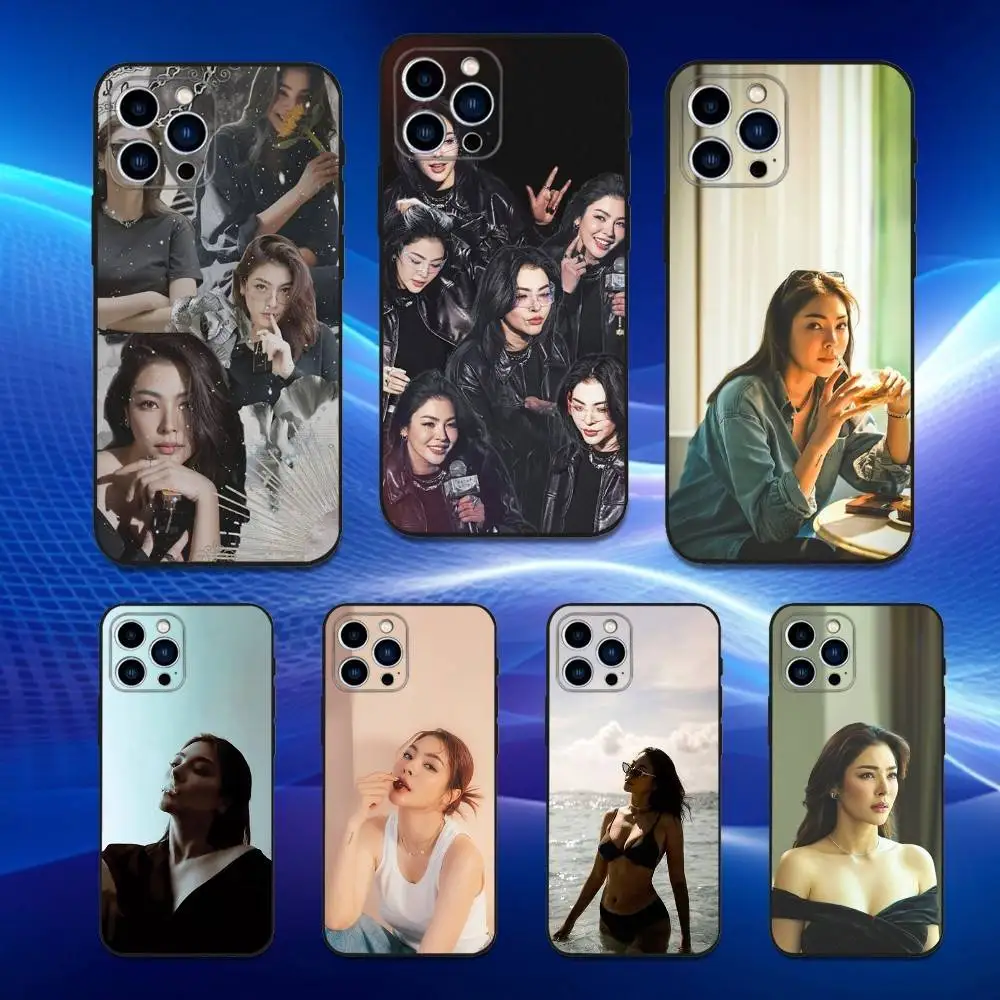 

Actres P-Peraya M-Malisorn Phone Case For iPhone 16,15,14,13,12,11 Plus,Pro Max,XS,X,XR,SE,Mini,8,7,Soft Silicone Black Cover