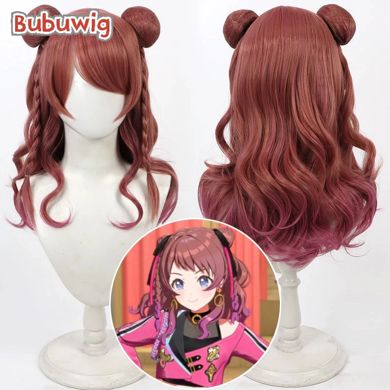 

Bubuwig Synthetic Hair Saki Hanami Cosplay Wigs Gakuen Idolmaster Saki Hanami 50cm Long Wavy Gradient Color Wig Heat Resistant