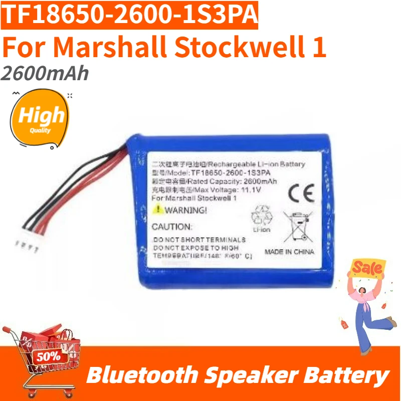 

High Quality TF18650-2600-1S3PA Battery 2600mAh for Marshall Stockwell 1 Bluetooth Speaker Brand New Replacement Battery