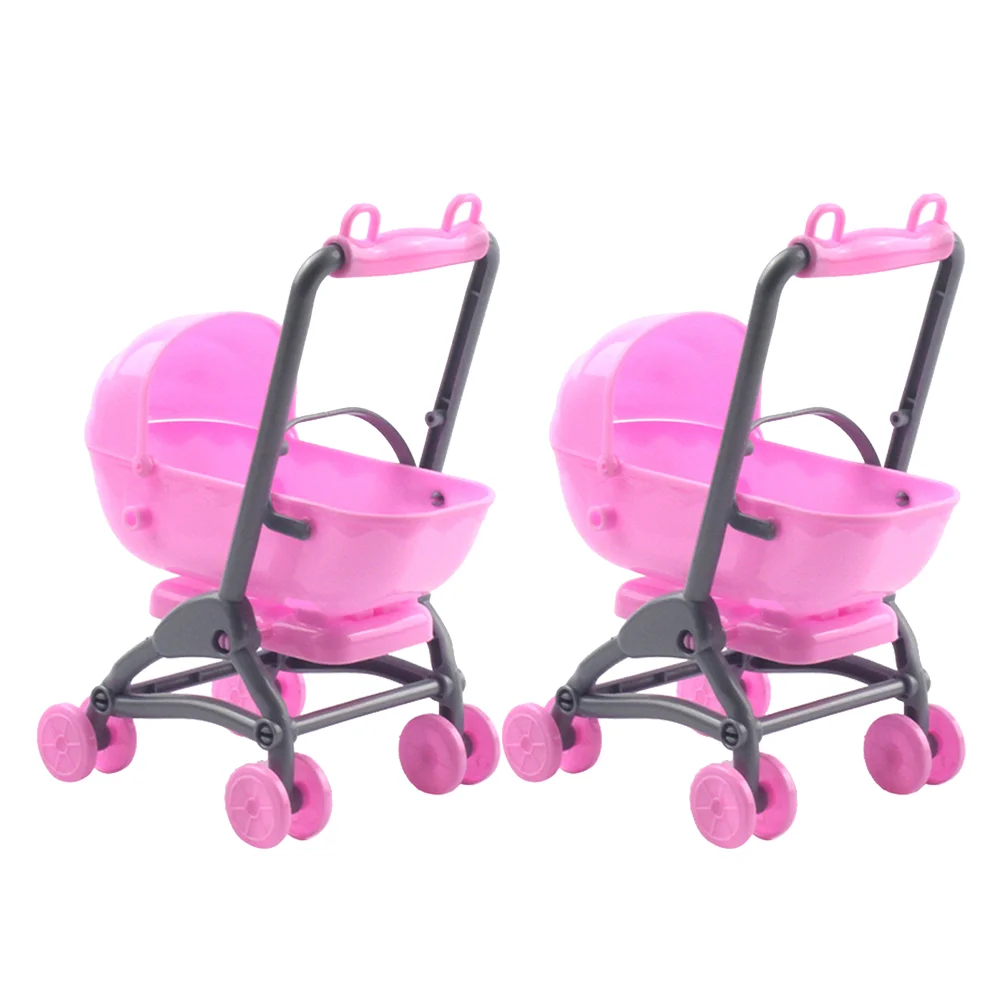 2 Pcs Toy Accessories Baby Toys for 3 Year Old Stroller Cartoon 5 Girls Plastic Furniture Movable Small