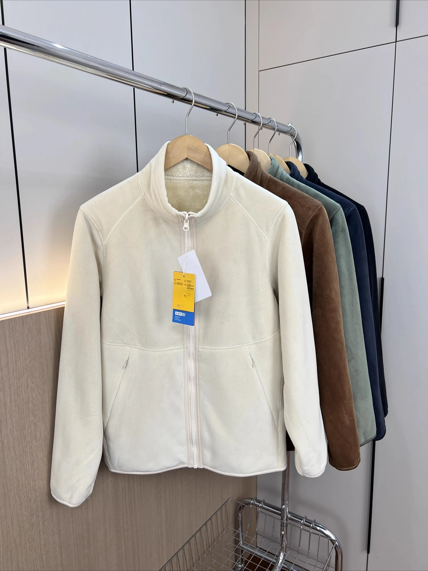 الرجال الخريف الشتاء الصلبة جاكيت من الصوف النساء الوقوف طوق الوجهين الحرارة الاحتفاظ معطف قطبي سليم صالح البريدي ملابس خارجية دافئة