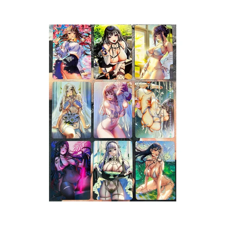 

9pcs/set Anime ACG Beauty Boutique Set Refraction Card Kawaii Sexy Girl Hobby Collectibles Game Anime Collection Cards Toys