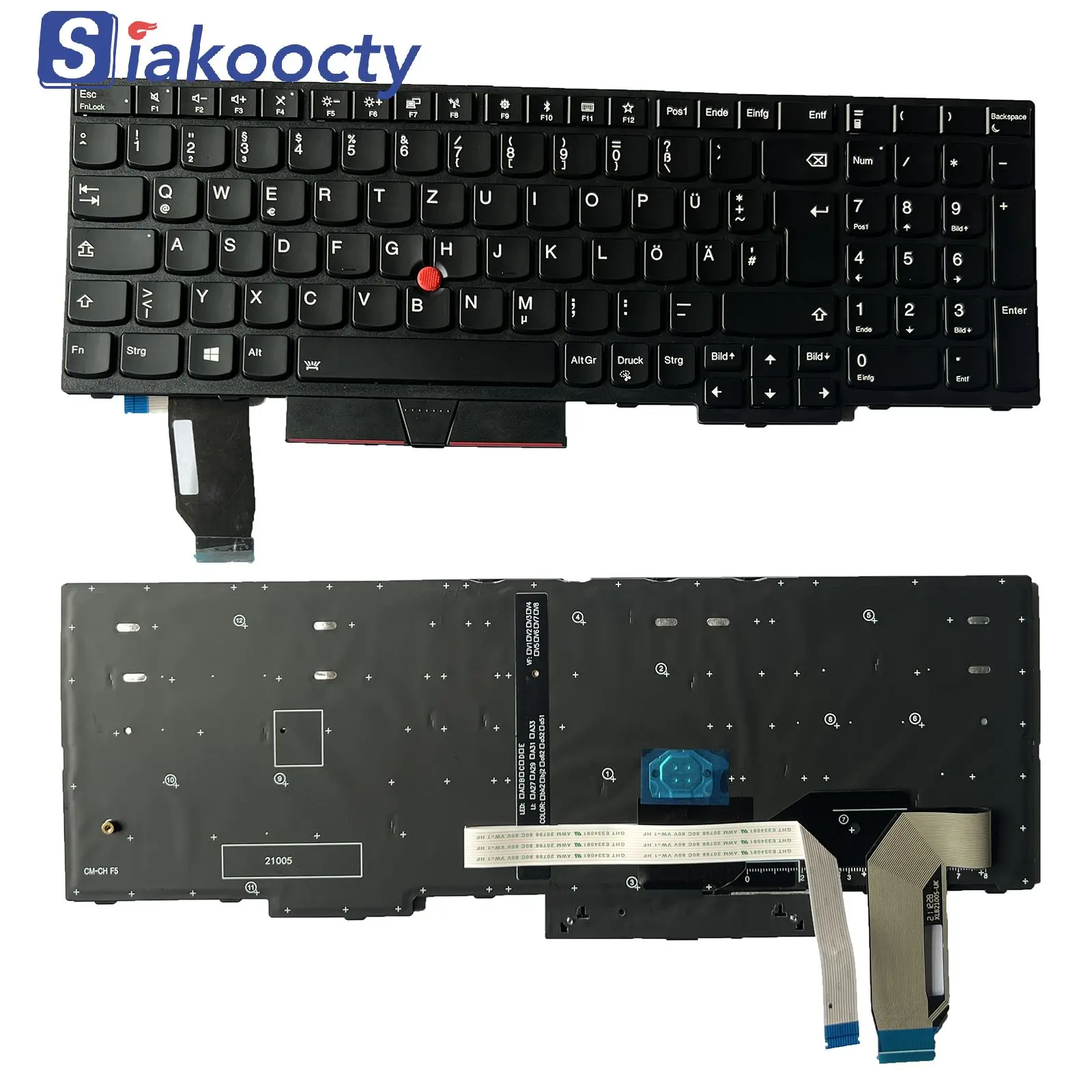 

New GR German for Lenovo ThinkPad E590(20NB 20NC) E595(20NF) Backlit Keyboard 01YP670 01EN992