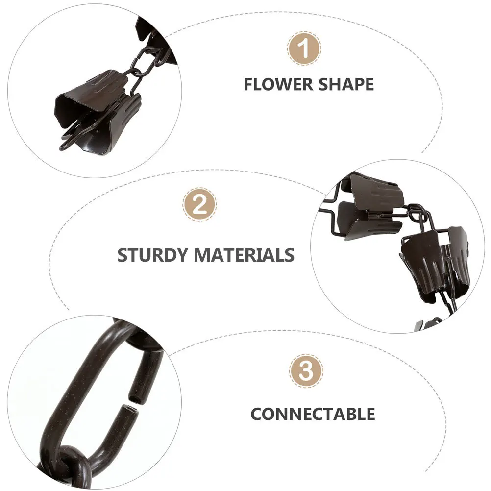 

1 м сменная дождевая цепь в форме цветка, медные декоративные куранты, чашки, садовая металлическая художественная водосточная труба, декоративная дождевая цепь
