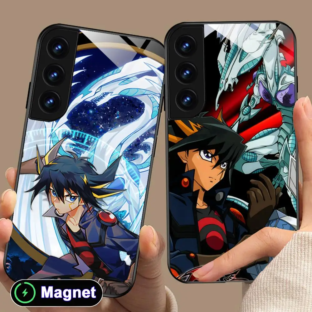 Yugioh Yusei Fudo Phone Case for Samsung Galaxy S26 S25 S24 S23 S22 S21 S20 Note20 Plus FE Ultra Glass Magnet Cover