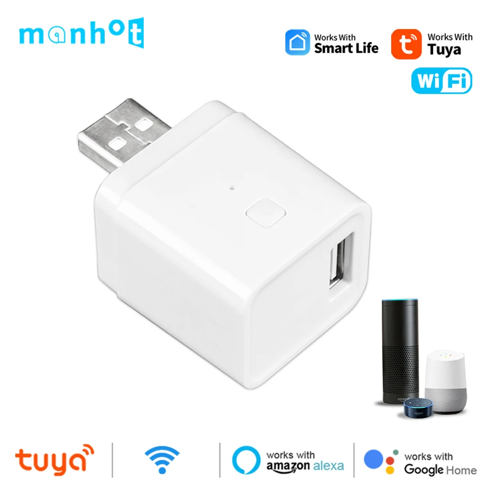 Tuya Smart Micro USB Adaptor Switch 5V WiFi Mini USB Power Adaptor Smart Life Works with Alexa Google Alice Home Assistant