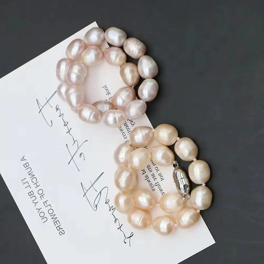 Charming Twisted Rice Bead Freshwater Pearl Bracelet with Magnetic Clasp Exquisite and Gorgeous Jewelry for Outfit Styling