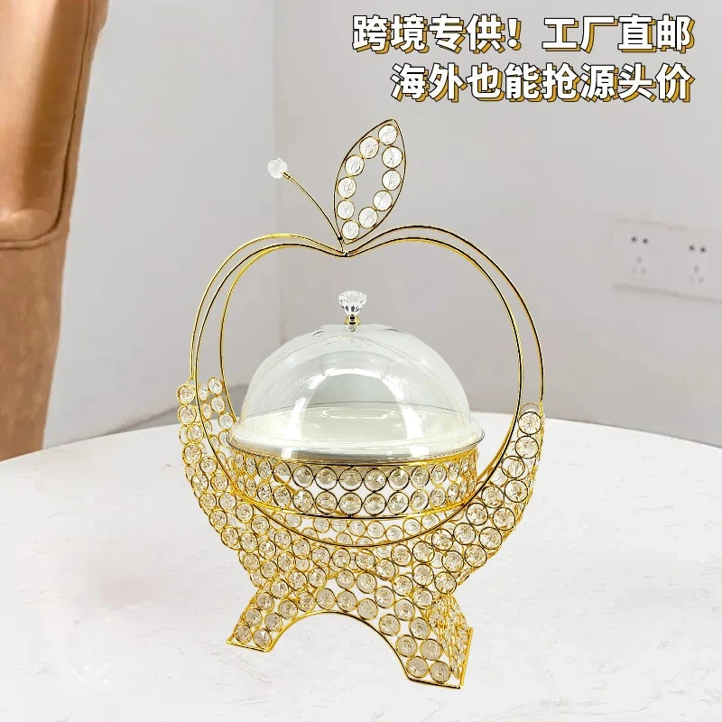 European Style Iron Art Fruit Basket Creative Single Layer Handheld Candy Tray Home Craft Ornament Light Luxury Coffee