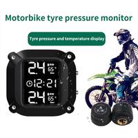 TPMS Motorcycle Tire Pressure Monitoring System With 2 External Sensors LCD Display Waterproof Temperature Alarm USB Charging