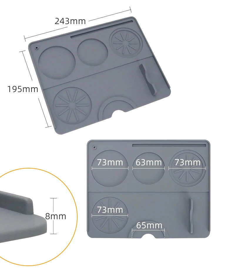 Kaffee Tamper Matte Verteiler Station Siebträger Silikon Pad Espresso Maker Bar Zubehör Coffeeware Ecke Barista Werkzeuge – Detail 5
