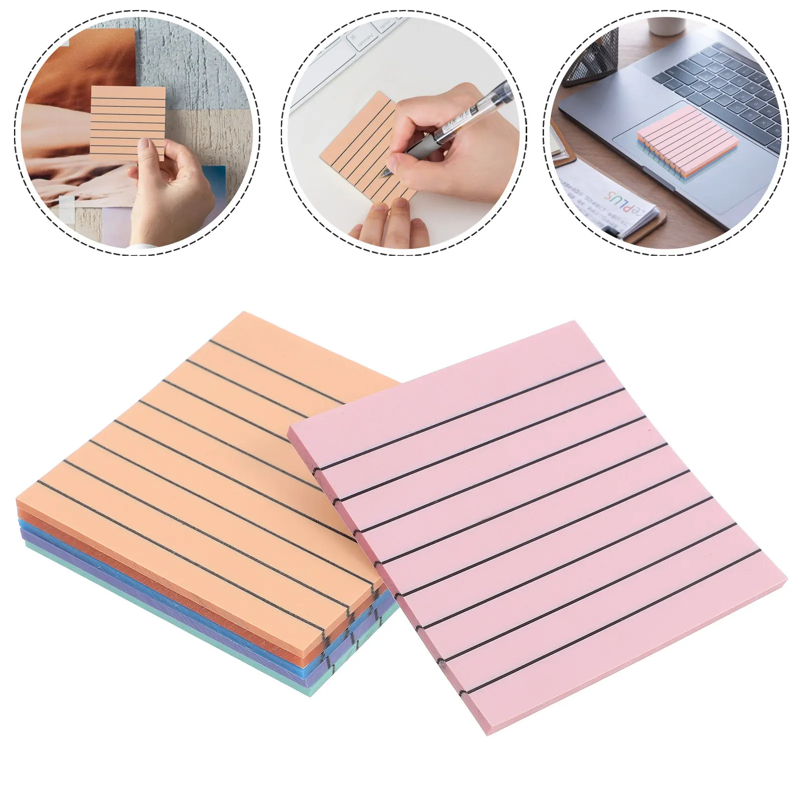 

6 Books Colored Self-Adhesive Memo Pads Tearable Small Note Pads Smooth Writing No Smudge Clean Removal Versatile Study Work