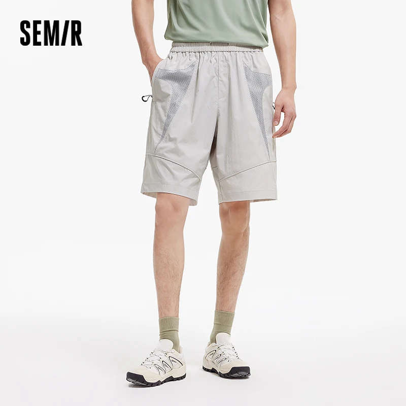 

Semir мужские повседневные шорты со вставками, новинка лета 2023 г., свободный крой с эластичной резинкой на талии, модные брюки в уличном стиле