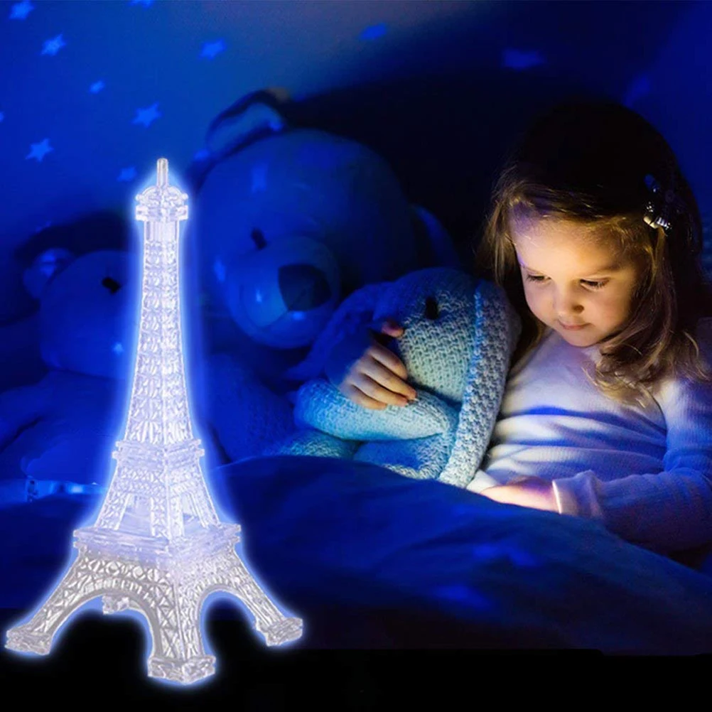 

2pcs Eiffel Tower Night Light Acrylic Desk Table Lamp LED Decoration Mini Lamps Home Party Gifts Romantic Atmosphere