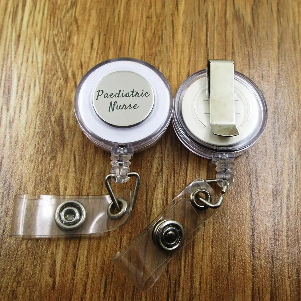 3pcs/lot Paediatric Nurse Stainless Steel Charm Retractable Recoil Id Badge Bolder Credential Pass Nurse Accessories Occupation