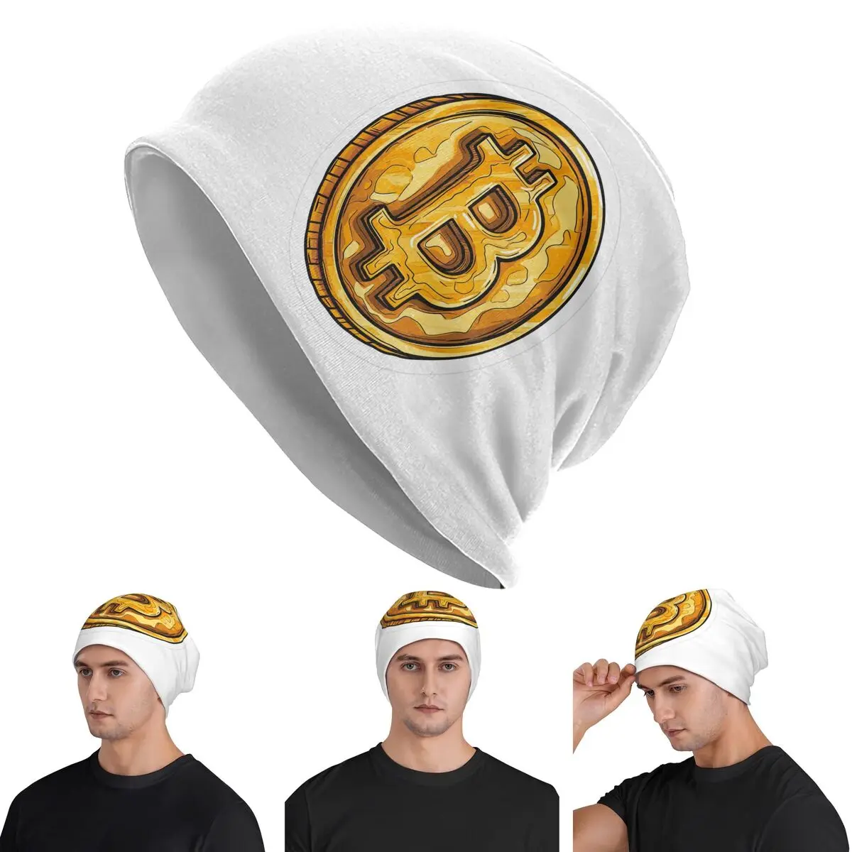 Bitcoin BTC The Banks Buy Bitcoin Men Women Adult Beanies Caps Knitted Bonnet Hat Fashion Autumn Winter Outdoor Skullies Hats