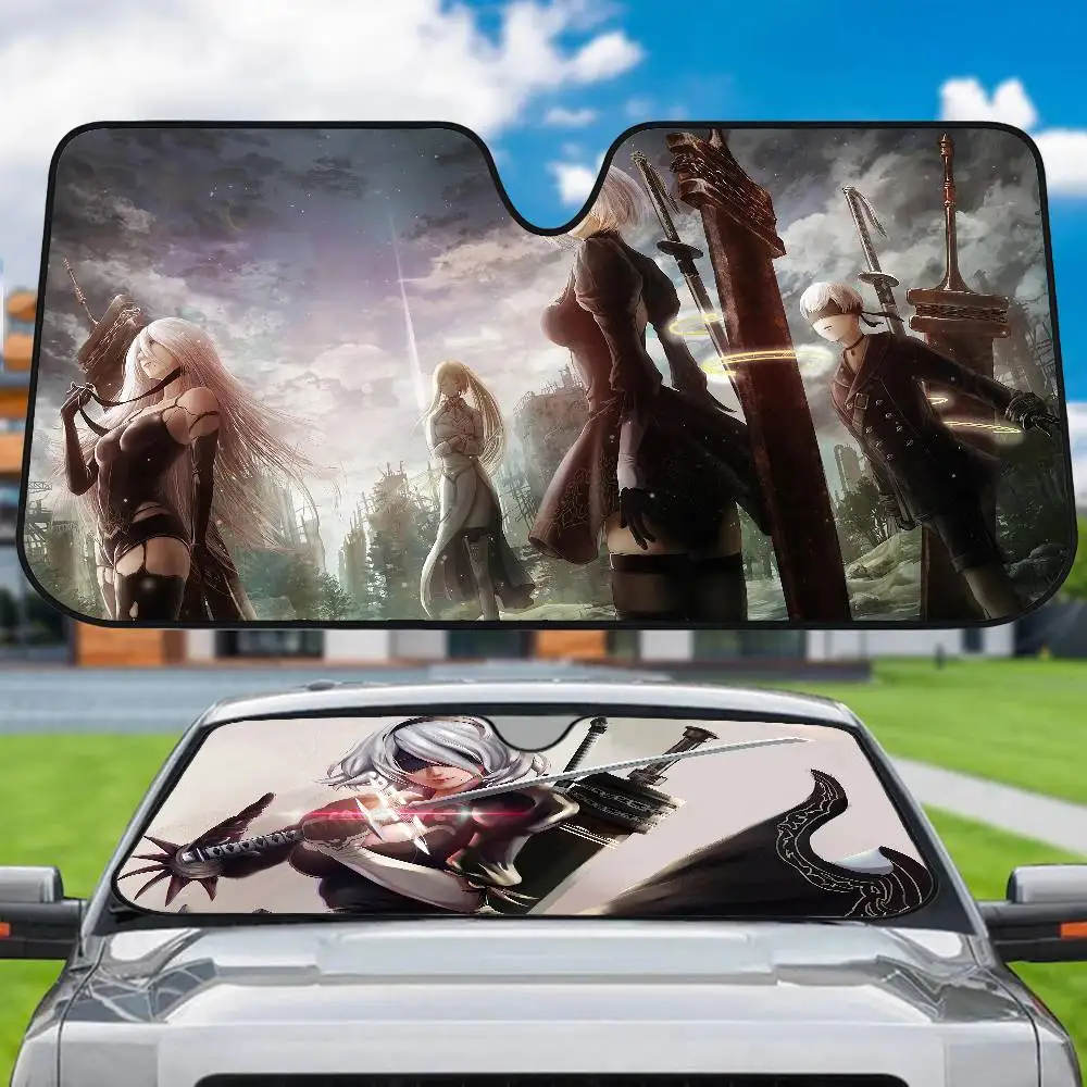 

2B аниме автомобильный солнцезащитный козырек лобовое стекло оконный солнцезащитный козырек внутренняя защита для грузовика внедорожник козырек универсальный