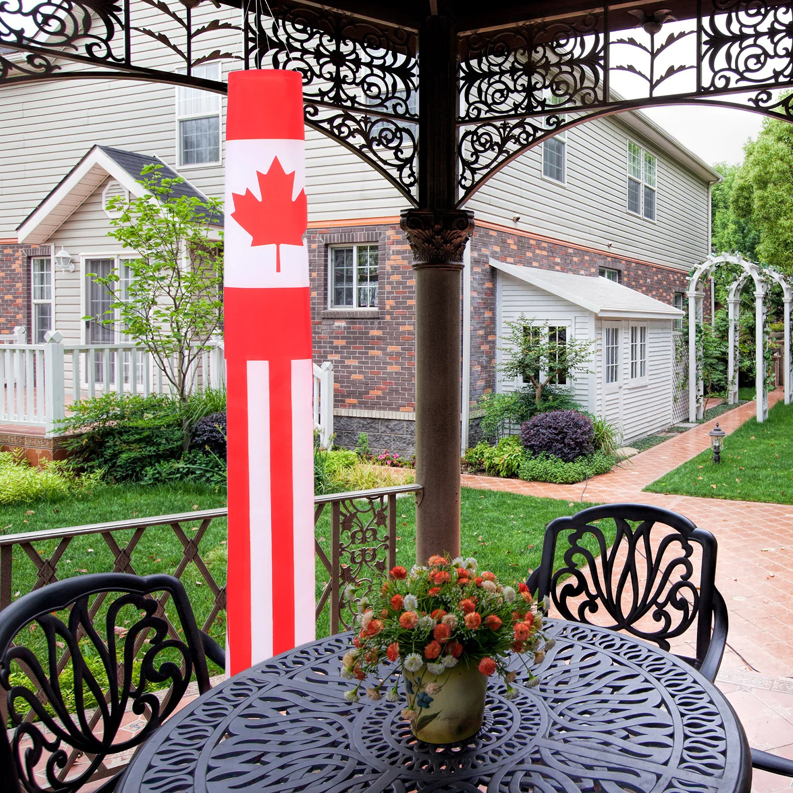 

140Cm Maple Leaf Outdoor Windsock Flag Hanging Decorative Lightweight Wind Sock for Yard Garden Festival Sports Decoration