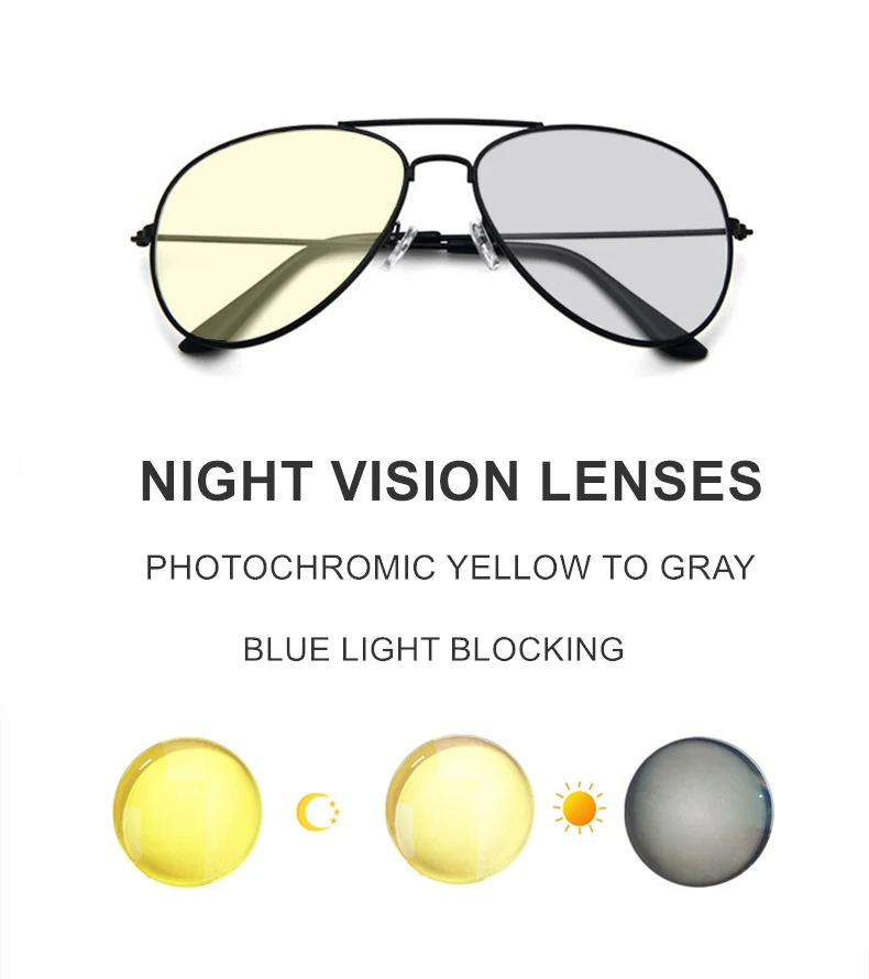 Myopie-Brille, verschreibungspflichtig -0,5 bis -10, für Damen und Herren, schwarzer Legierungsrahmen, photochrome oder blaues Licht blockierende oder Nachtsichtgläser F076 – Detail 5