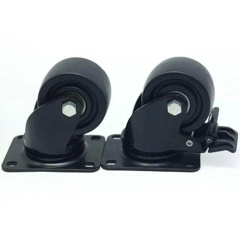 

1 PC 2.5 inch/3 inch Low Profile Caster with Brake, Swivel Industrial Equipment Wheels for Cart