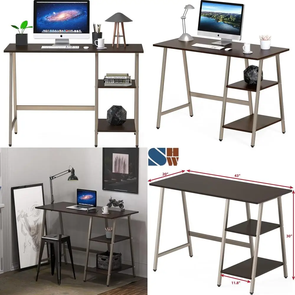 مكتب Espresso 43 مع رفوف مفتوحة للمكتب المنزلي