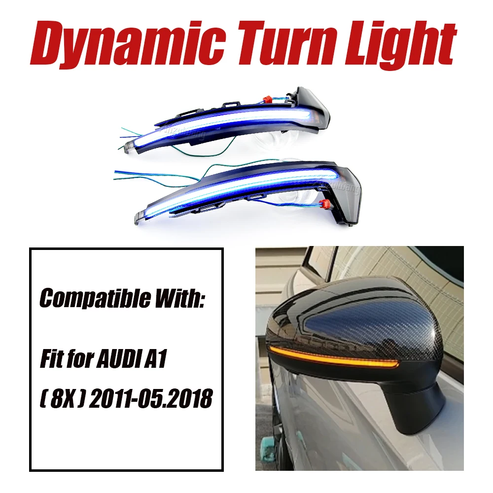 No Fault LED Sequential Dynamic Side Mirror Indicator Blinker Turn Signal For Audi A1 (8X) 2011 to May 2018