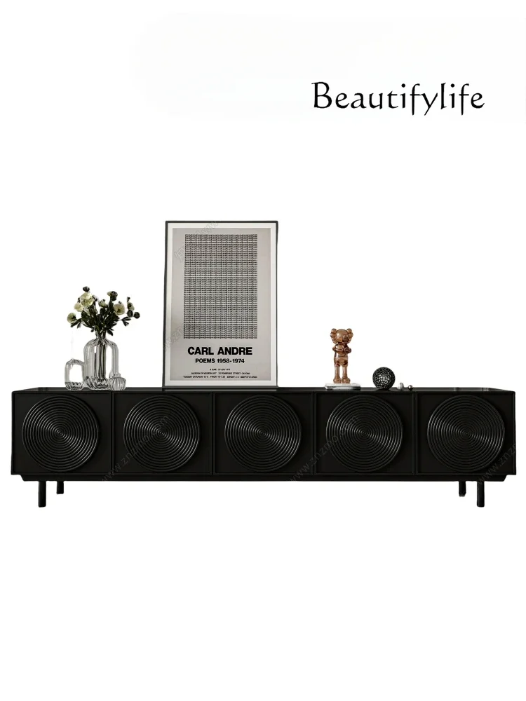 

Italian cream wind solid wood paint TV cabinet creative simple audio-visual cabinet