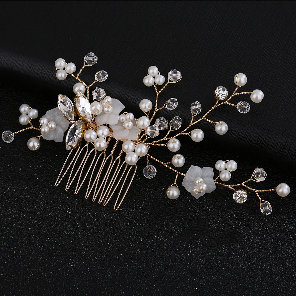 

Bridal Hair Comb Wedding Headpiece Pearl Rhinestone Bride Insert Versatile Design Updo Hairstyle Party Prom Special Occasions