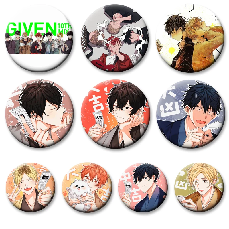 نظرا رائعة أنيمي دبابيس مستديرة اليدوية التلبيب دبابيس Satou Mafuyu Uenoyama Ritsuka الكرتون شارة ظهره اكسسوارات الهدايا