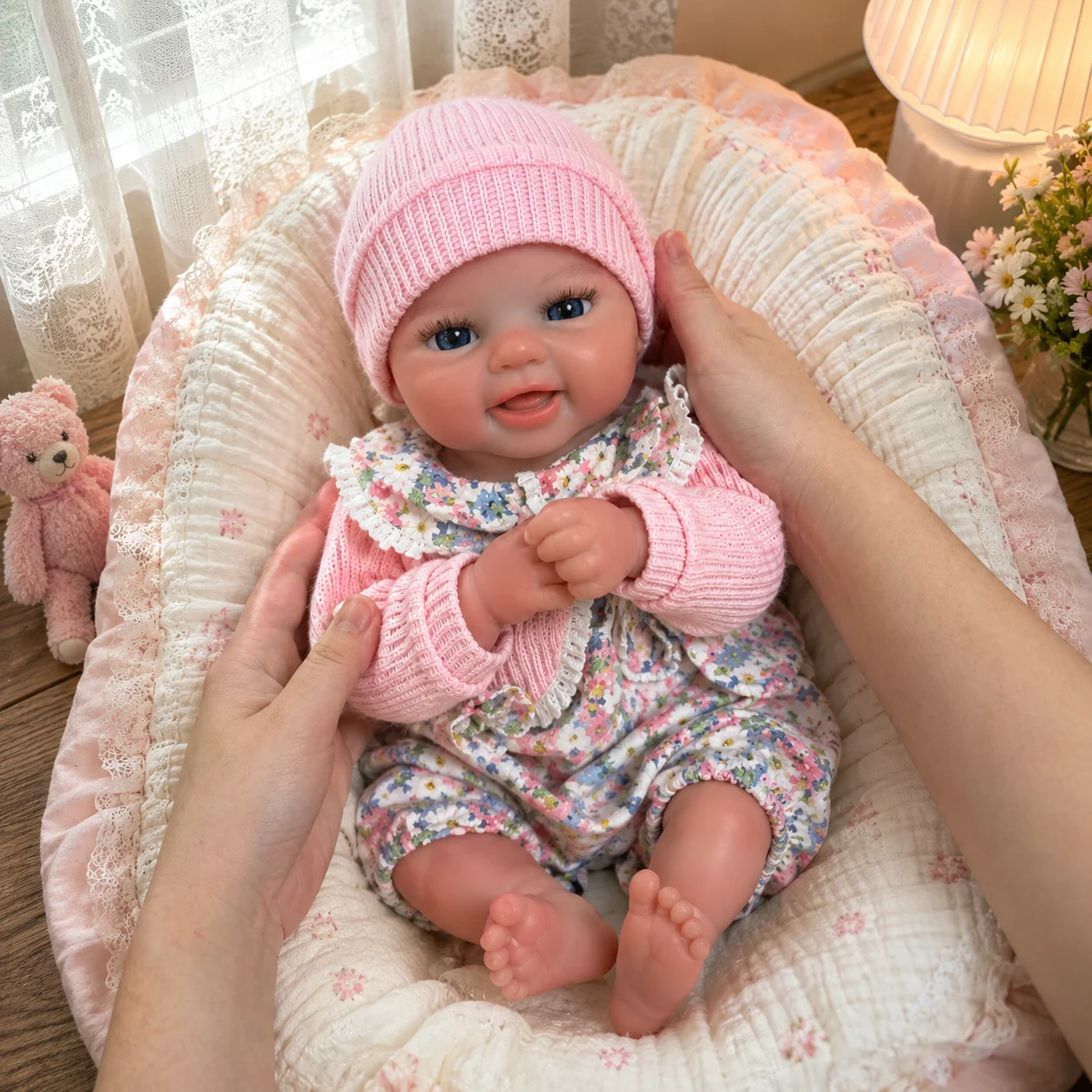 16 Inch Lifelike Newborn Baby Doll Handmade 3D Painted Bebe Reborn Baby Doll Handmade Reborn Toy