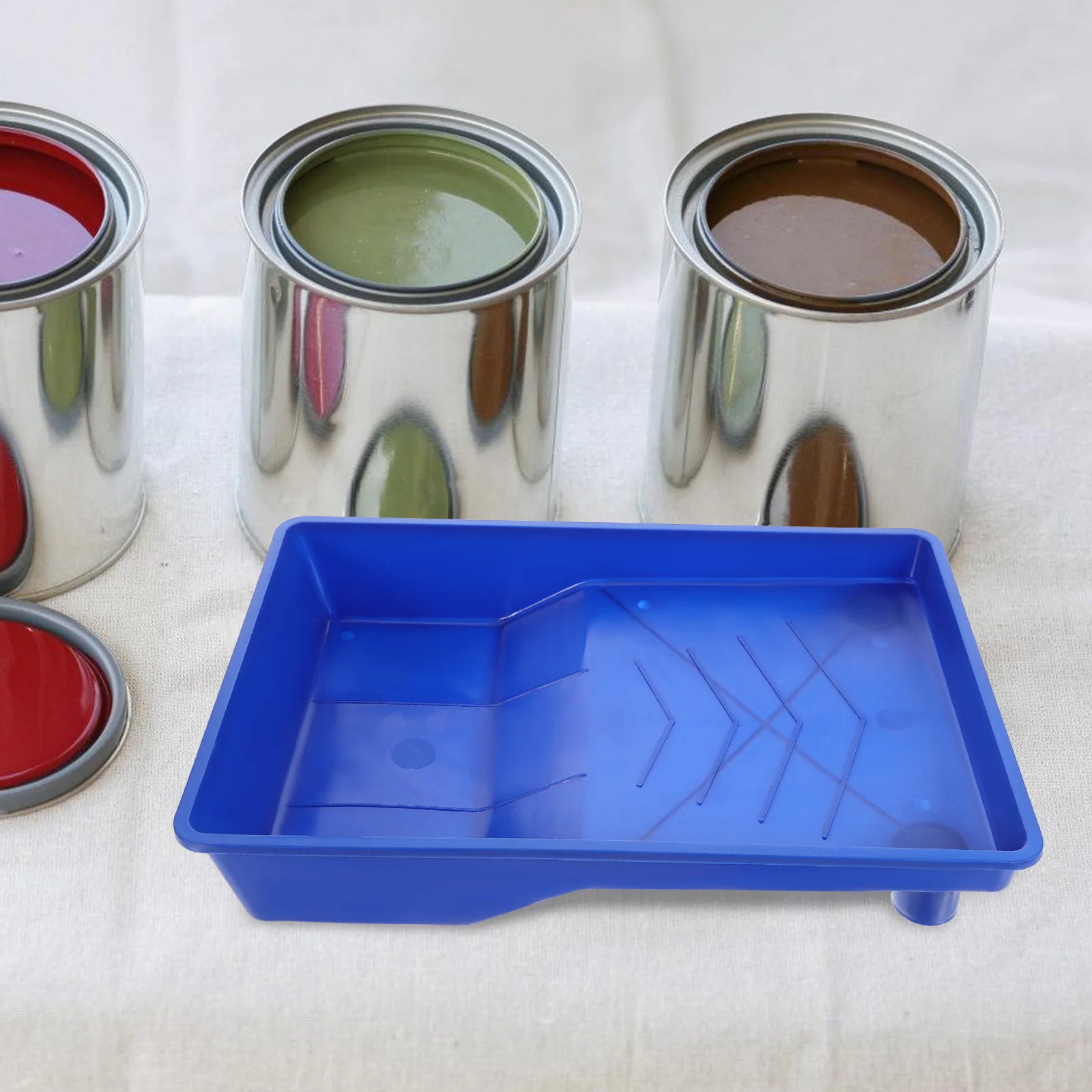 

3 Pcs Paint Trays Large Capacity Plastic 4inch 7inch 9inch Blue Mixing Tools Wall Paint Practical Accessories Storage Container