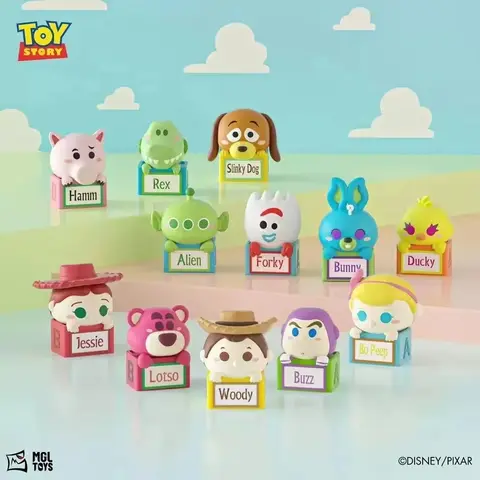 Mgl Toys Mini muñeca genuina caja ciega Disney Tsum Tsum Toy Story Woody Buzz lindo adorno figuras caja/12 muñecas figura regalo juguete