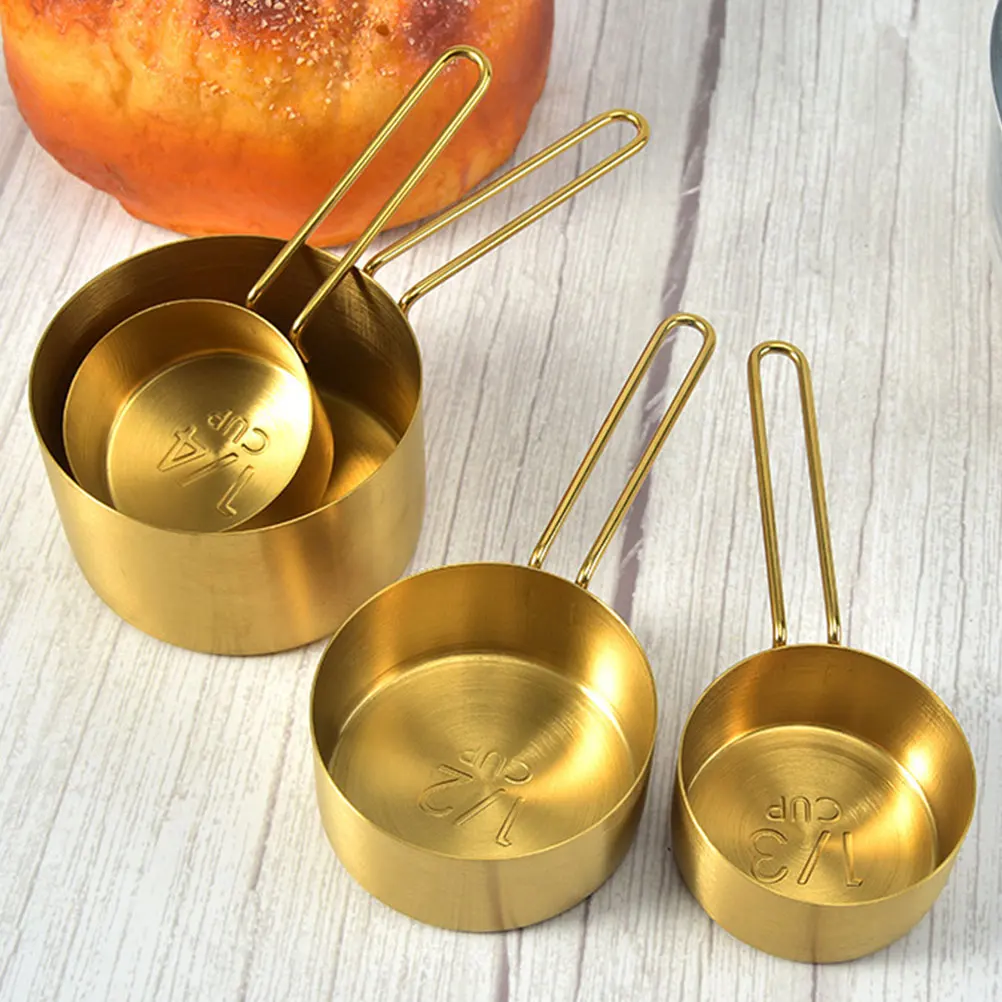 

1 Set Stainless Measuring Spoons Round Head Compact Lightweight For Dry Liquid Ingredients Baking Kitchen Household Measuring