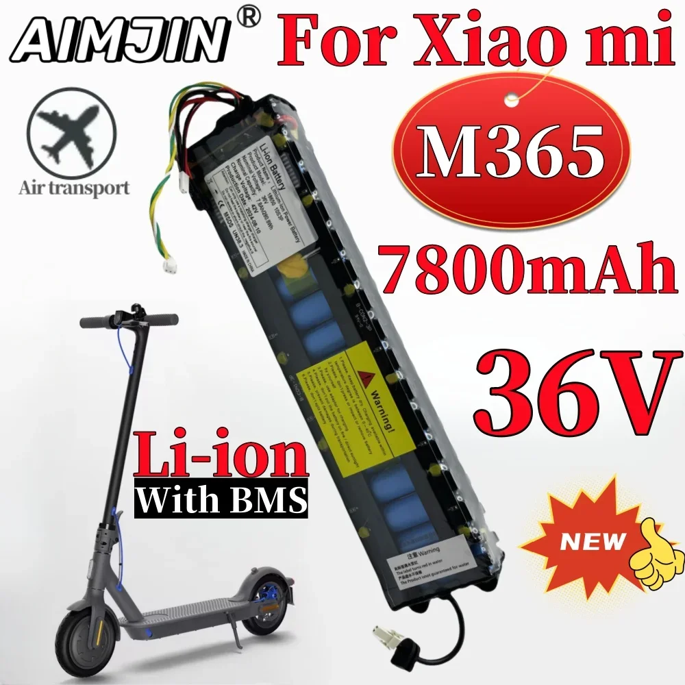 

7800mAh 36V for Xiaomi M365 Electric Scooter 18650 Battery Pack with Communication 4 Ports NE1003-H Cell Built-in BMS Protection