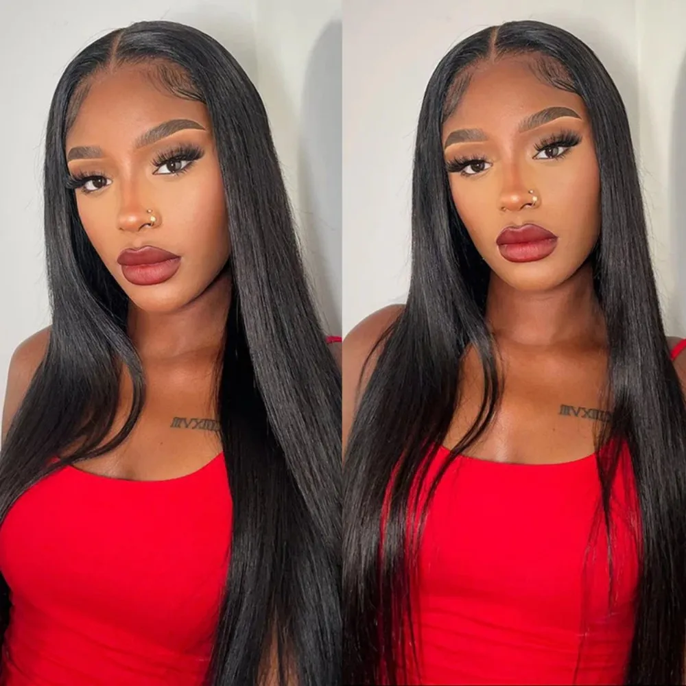 

40 42 Inch 100% Brazilian Human Hair 13x6 Straight Lace Front Human Hair Wigs 13x4 HD Lace Frontal Wig for Women Pre Plucked