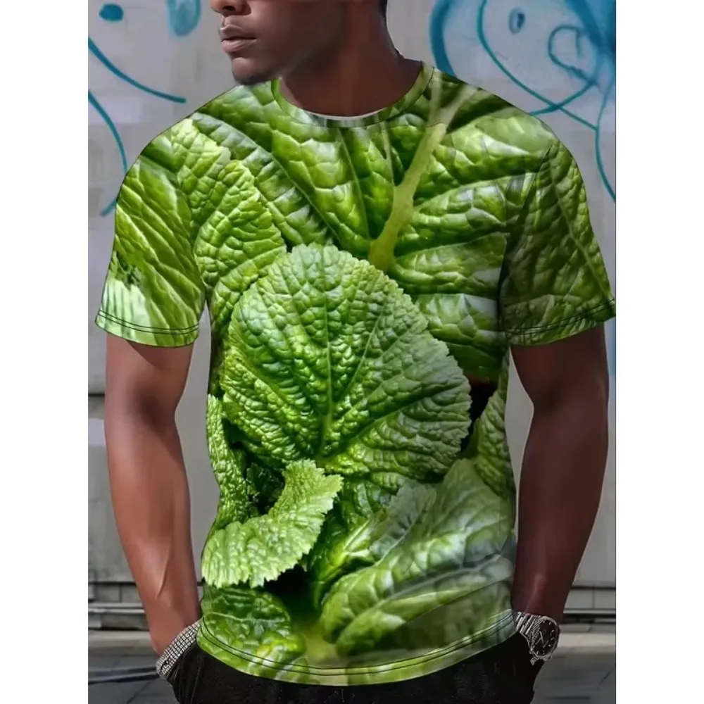 3D Printed Men Women Sports Quick Dry Breathable T Shirt Funny Cabbage Lettuce Vegetable Pattern Short Sleeve Harajuku Y2K Cloth