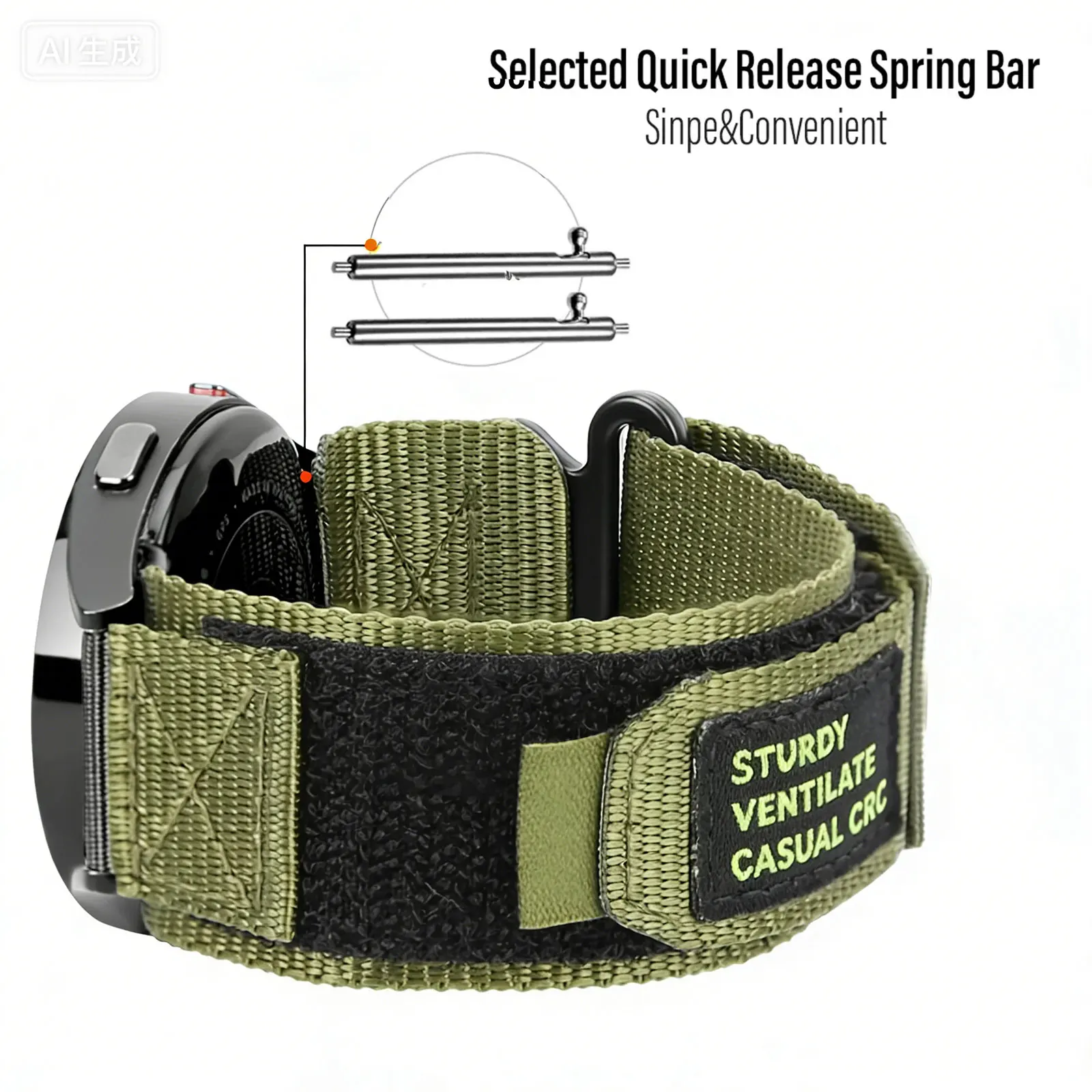 Nylon Velcro Bands for Amazfit T-Rex 3 Pro 48mm Strap for Men and Women view 2