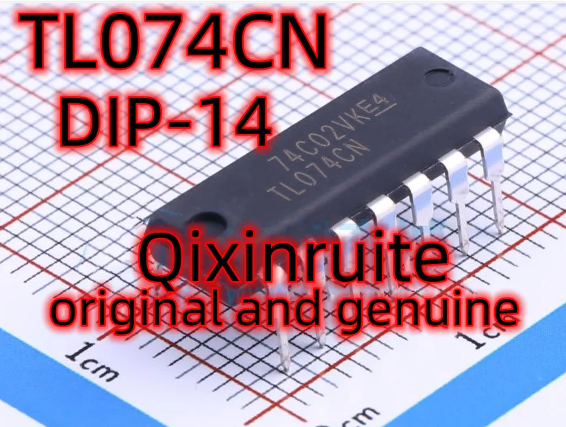 Qixinruite   TL074 TL074CN DIP14 Quad Op Amp Low Power Op Amp IC is a new and genuine chip