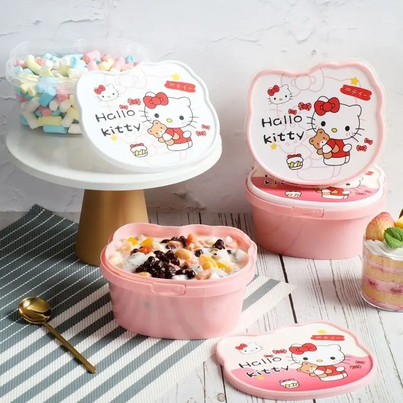 

Sanrio 650ml Hello Kitty Y2K Kawaii Anime Storage Box Cute cartoon Cute Cartoon dessert candy camping storage box Toys for Gifts