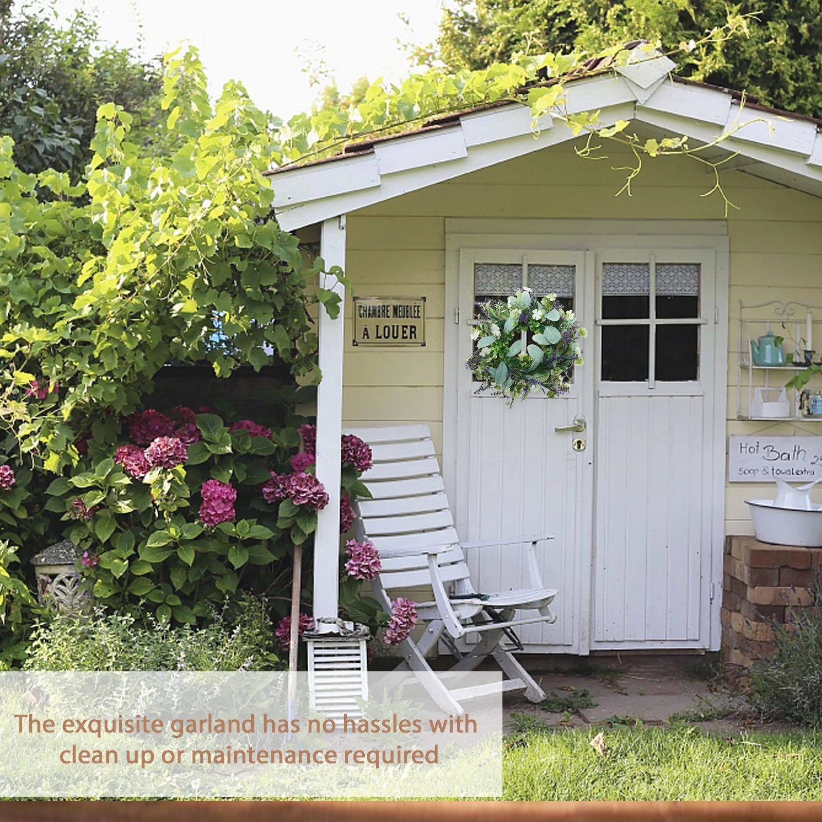 

1Pcs Simulation Eucalyptus Wreath Spring Decoration Door Hanging Garland Green Artificial Leaf Welcome Festival Garland