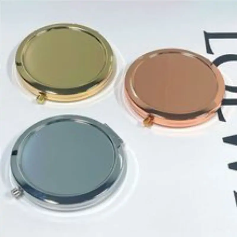 Klappbarer Make-up-Spiegel aus massivem Metall, tragbar, kompakt, Reise-Kosmetikspiegel mit Sockel, DIY-Geschenk, persönliches individuelles Logo