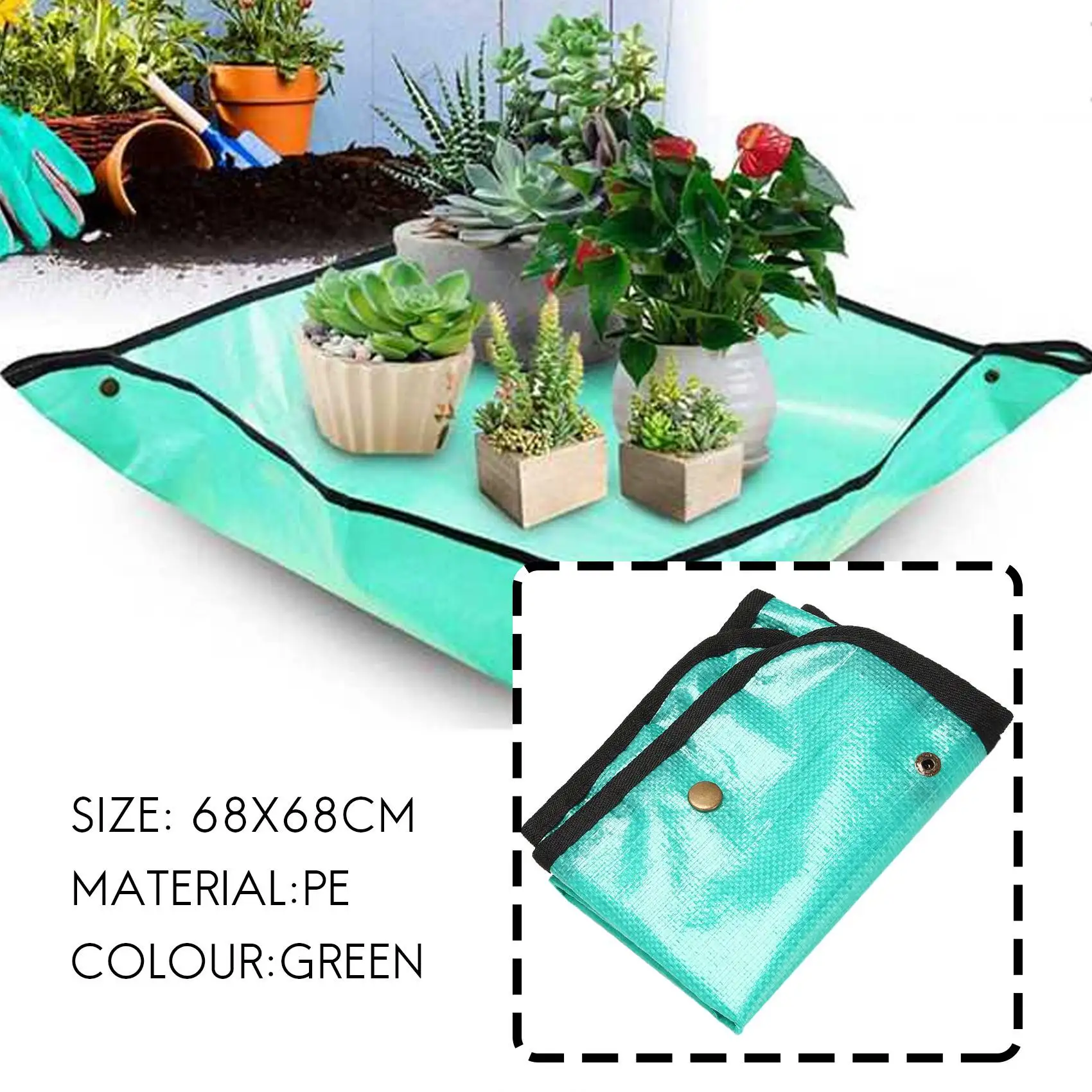 2PCS Plant Transplanting Repotting Mat Foldable Garden Work Cloth Waterproof Gardening Mat Change Soil Watering Pads