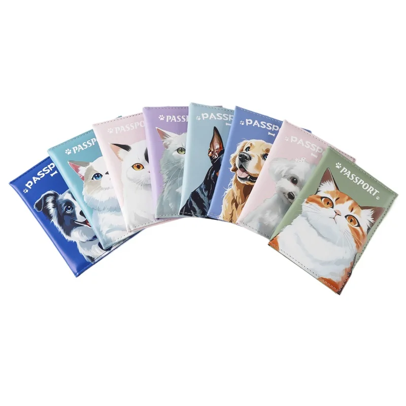 2025 UV Color Printing Cute Pet Passport Holder Travel Wallet Passport Cover Passport Covers Id Card Holder Plane Ticket Holder