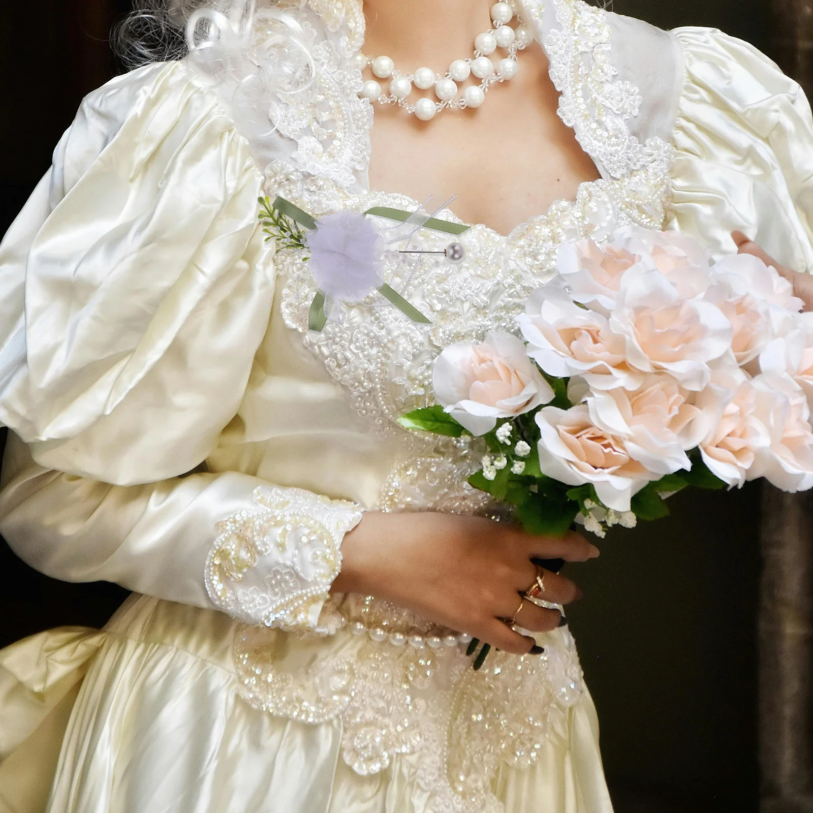 Squisita sposa damigella d'onore fiore all'occhiello colore fresco accessorio da sposa artificiale romantico puntello per foto per matrimonio da uomo dello sposo