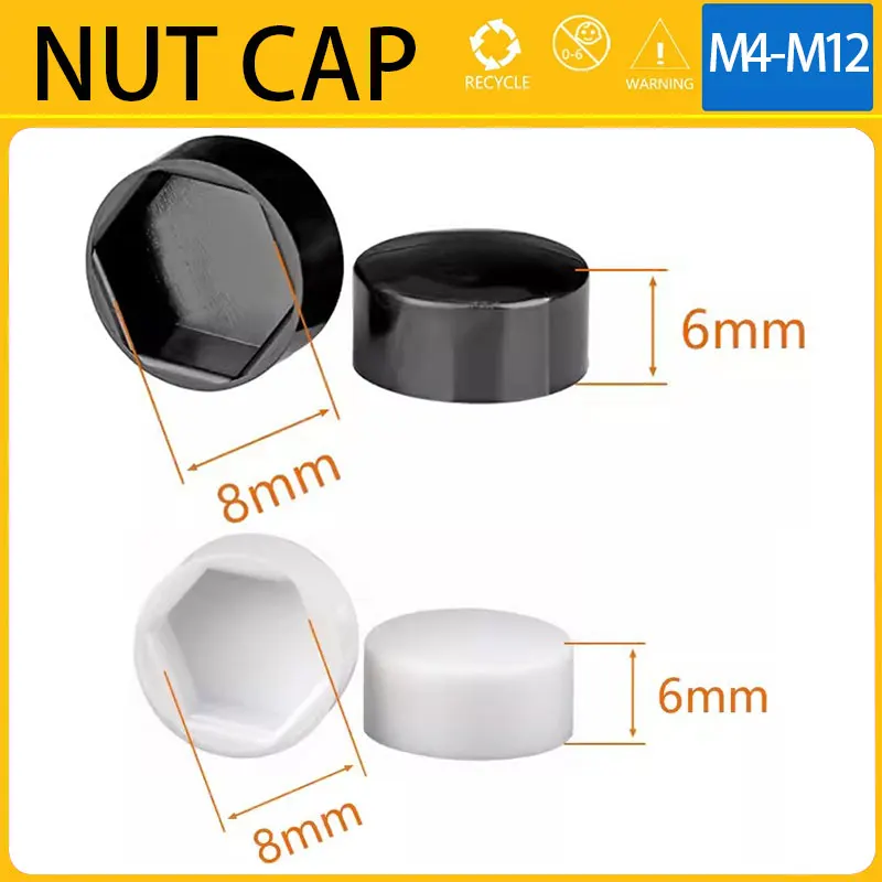 

Bolt Nut Cap Cover M5 M6 M8 M10 M12 M14 Car Wheel Dome Protection Exposed Hexagon Plastic Car Tyre Nut Screw Exterior Decoration