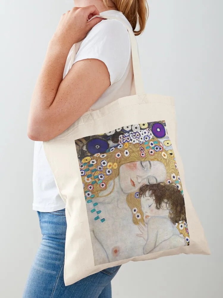 

Gustav klimt Le tre età (detail) - Mother and Child Tote Bag women bag custom fabric bag shopping large size bags