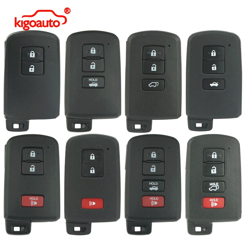

kigoauto for Toyota Smart Key Case Shell 2/3/4 Button HYQ14FBA for Camry Avalon Prius RAV4 Yaris Tacoma