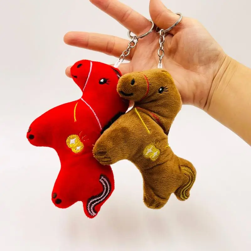 Cartoon knuffel sleutelhanger schattig dierenriem dier paard pop tas hanger verjaardagscadeau