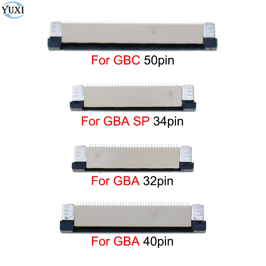 YuXi LCD 스크린 커넥터 유연한 케이블 GBA SP GBC 50/40/34/32 핀 암 커넥터 용 잭 소켓 연결