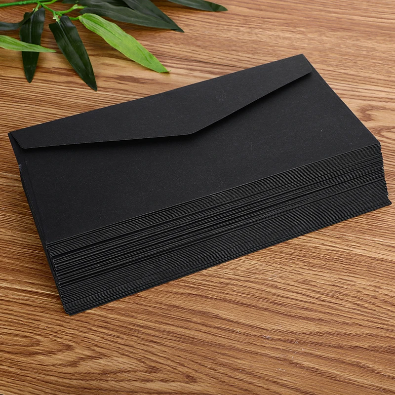 50pcs/lot Black White Kraft Paper Retro Envelope for Postcard Letter Wedding Paper Mail Invitation Scrapbooking Gift